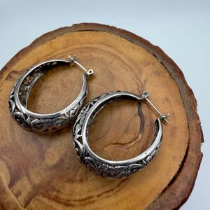 Elegant Sterling Silver Hoop Earrings - 6.65g